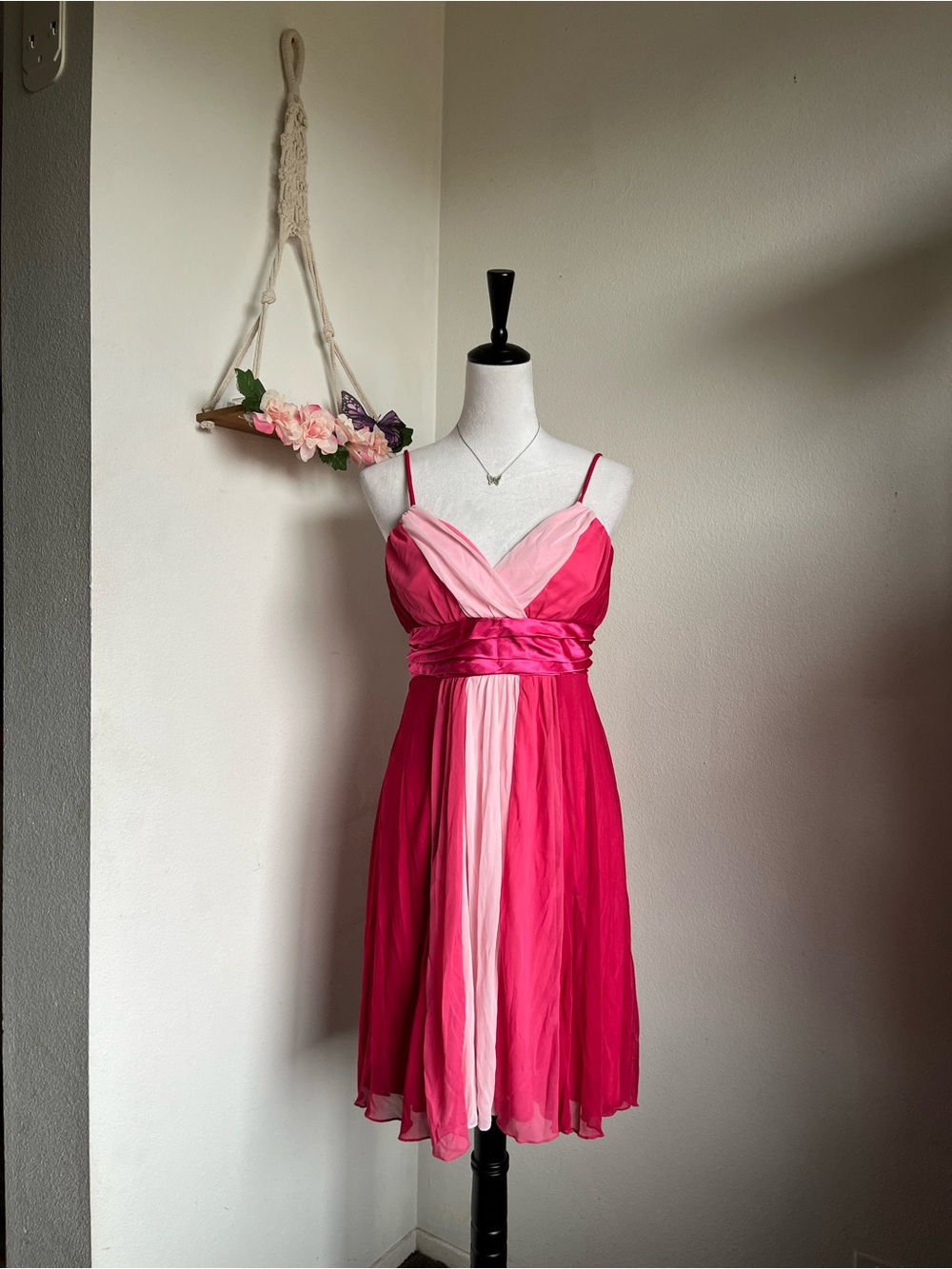 Y2K Pink Spaghetti-Strap Cocktail Dress size L